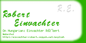 robert einvachter business card